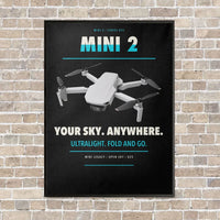 Thumbnail for DJI Mini 2 vertical canvas print - framed - black background