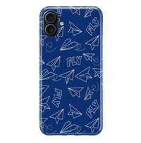 Thumbnail for Paper Airplane & Fly-Blue iPhone Case - view 3