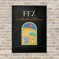 Thumbnail for Fes - Saiss Airport FEZ vertical canvas print - framed - black background