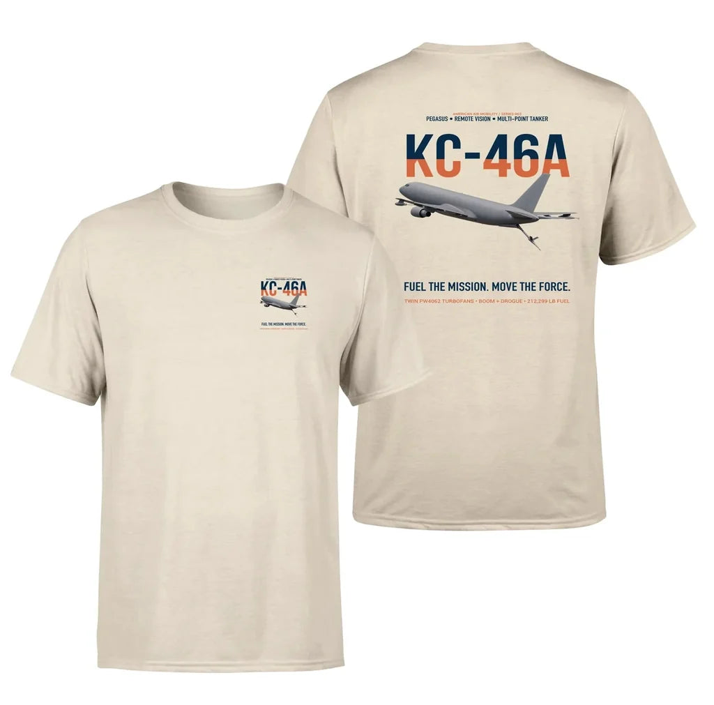 KC-46A PEGASUS design on beige double-side t-shirt, double-side print