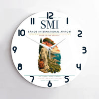 Thumbnail for Samos International Airport (SMI) design on white no frame wall clock