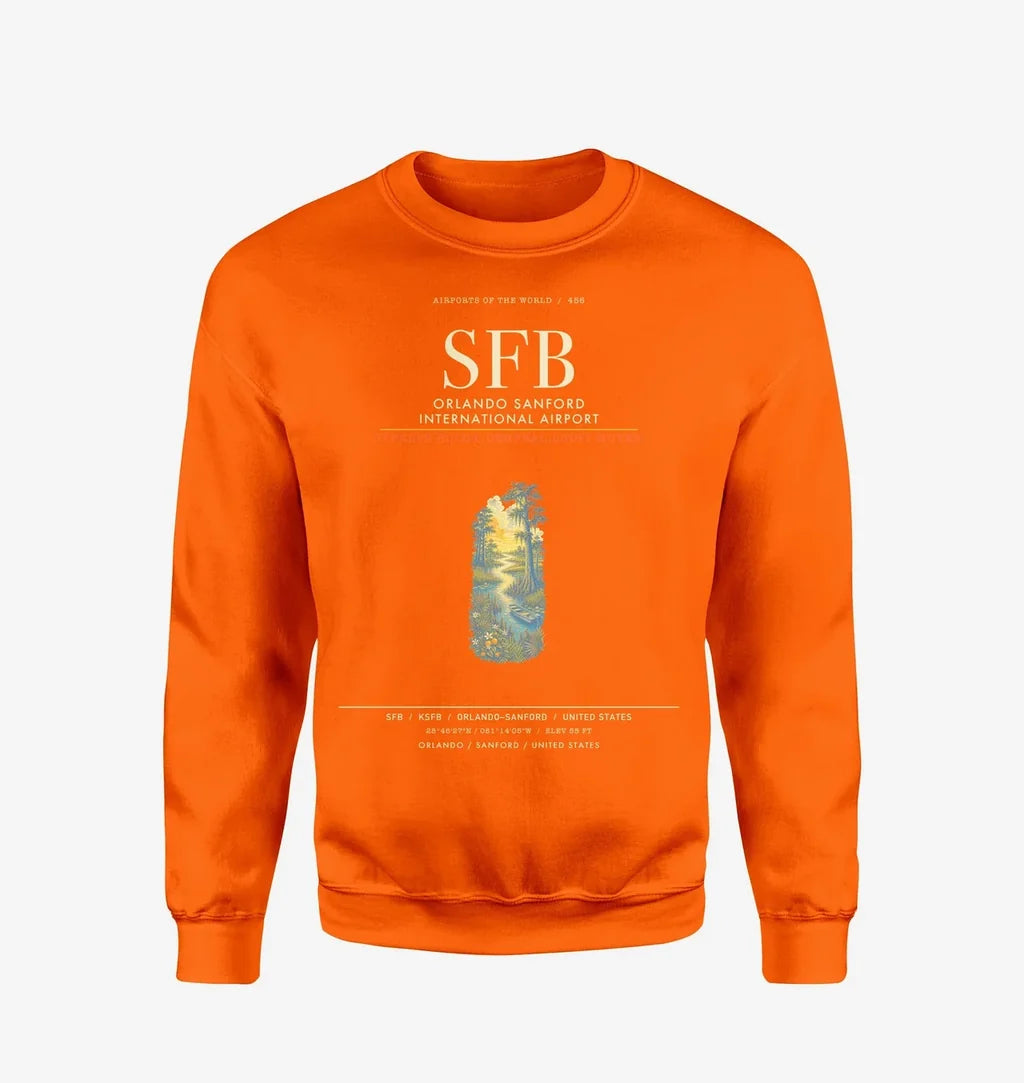 Orlando Sanford International Airport SFB Sweatshirt - Orange