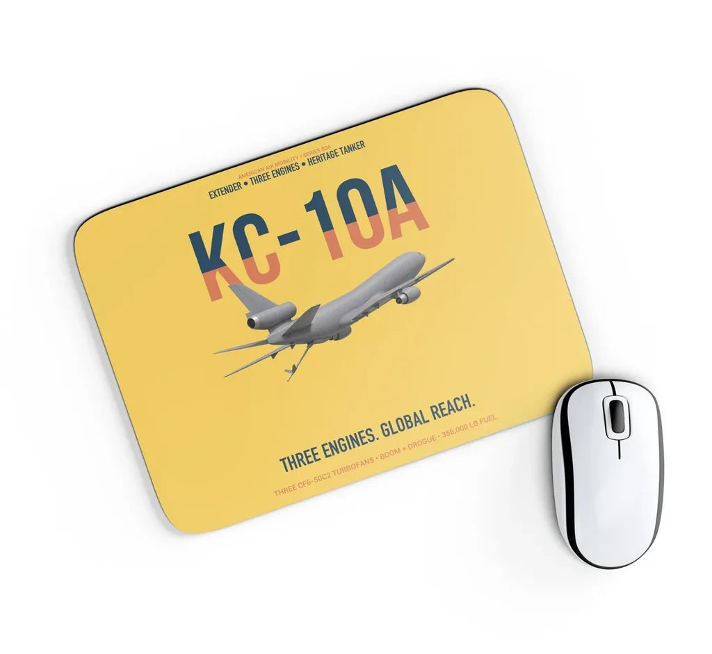 KC-10A EXTENDER design on yellow rectangle mouse pad