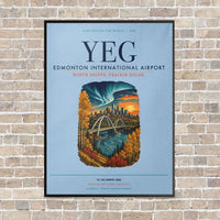 Thumbnail for Edmonton International Airport YEG vertical canvas print - framed - light blue background