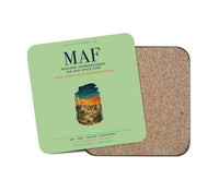 Thumbnail for Midland International Air and Space Port (MAF) design on light green 1 piece coaster