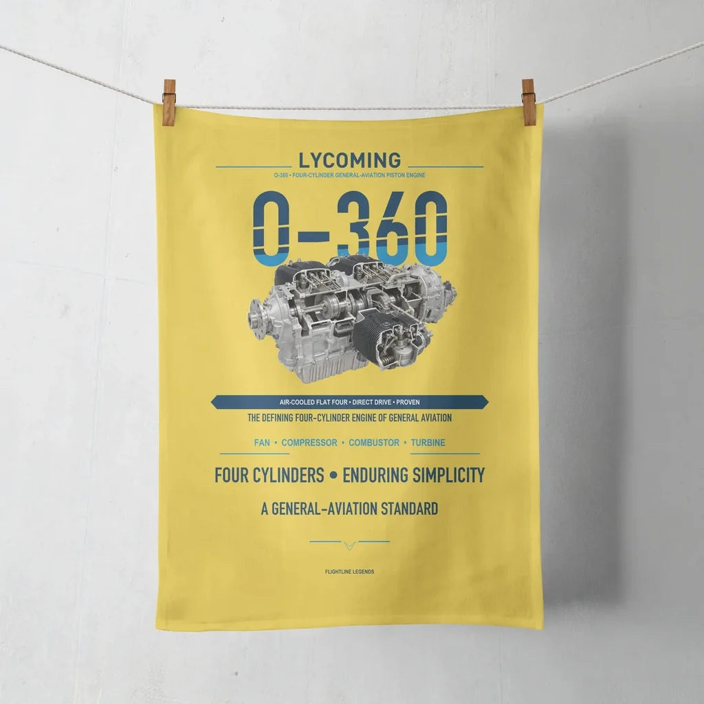 O-360 design on yellow towel