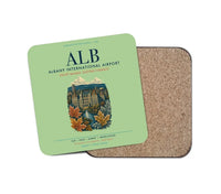 Thumbnail for Albany International Airport (ALB) design on light green 1 piece coaster