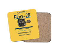 Thumbnail for GEnx-2B design on yellow 1 piece coaster