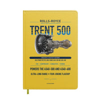 Thumbnail for TRENT 500 design on yellow notebook