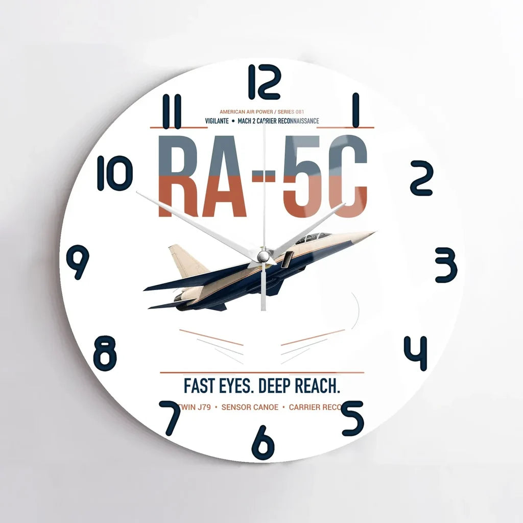RA-5C Vigilante design on white no frame wall clock