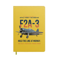 Thumbnail for F2A-3 Buffalo Hold the Line at Midway design on yellow notebook