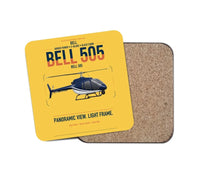 Thumbnail for Bell 505 design on yellow 1 piece coaster