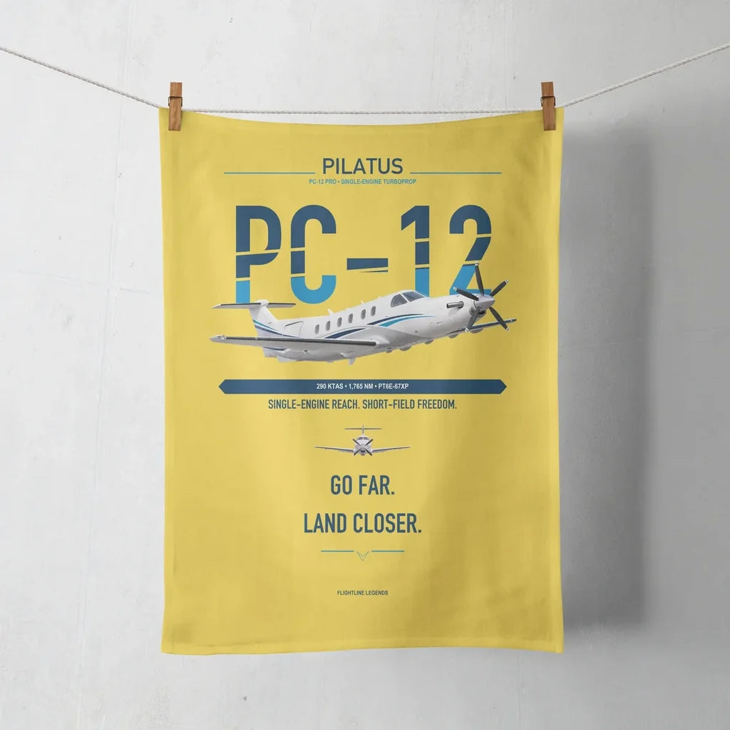 Pilatus PC-12 PRO design on yellow towel