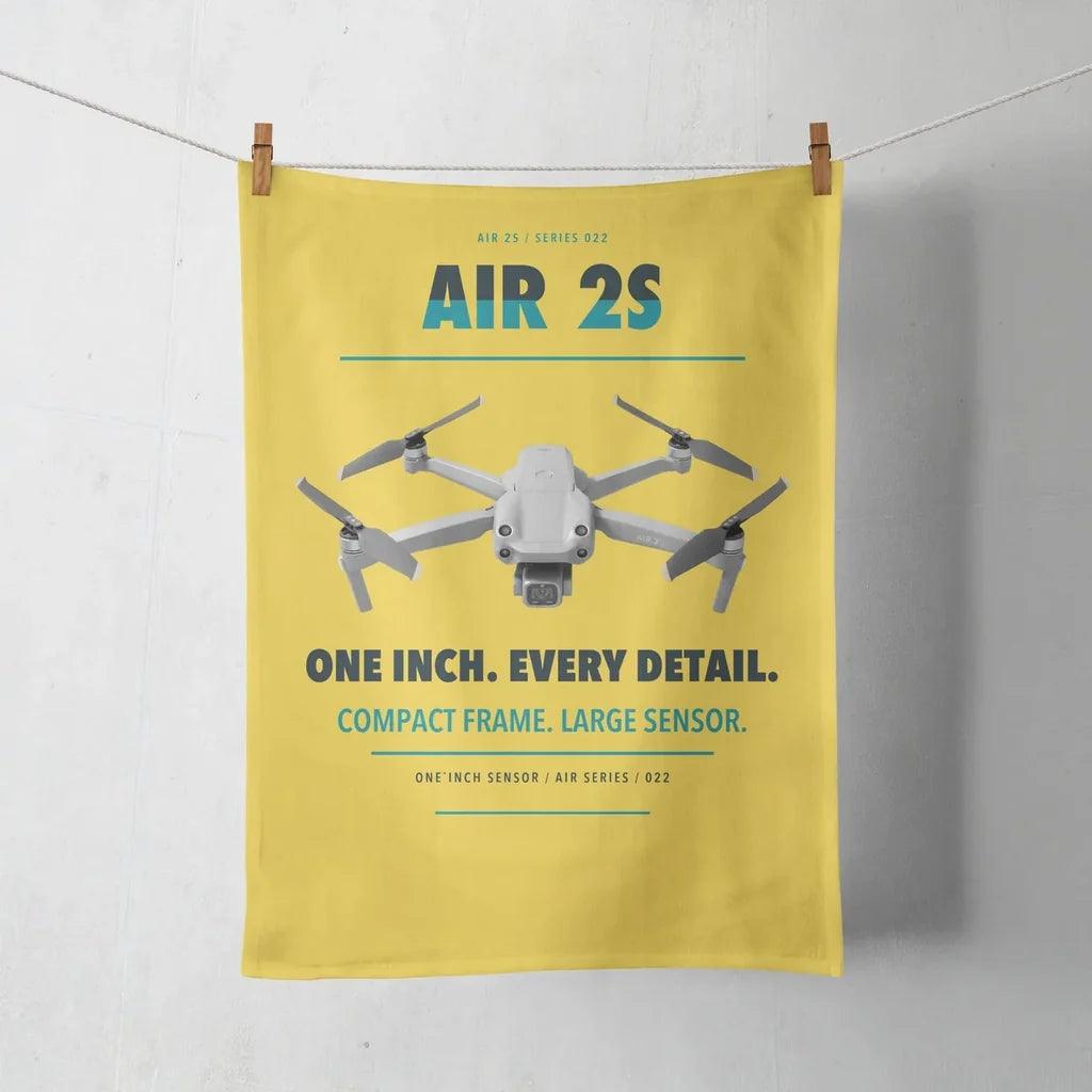 DJI Air 2S design on yellow towel