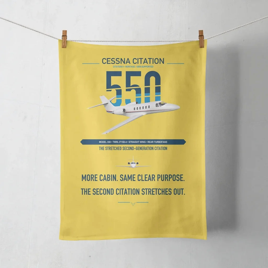 Cessna Citation 550 - Citation II design on yellow towel
