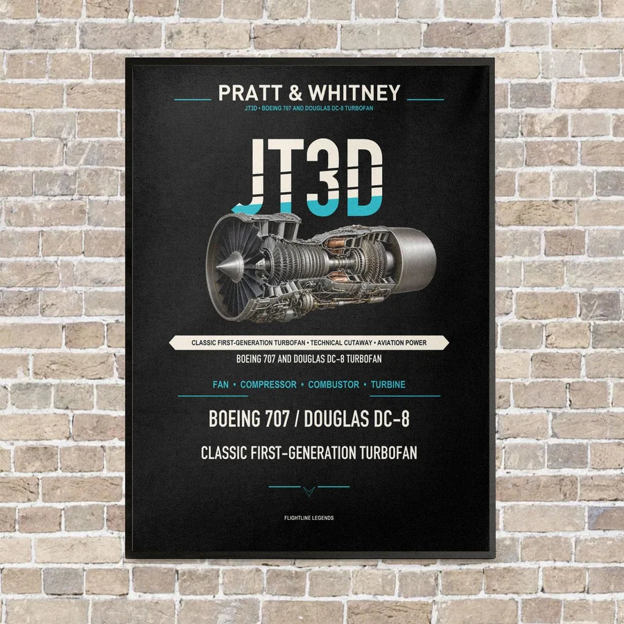 JT3D vertical canvas print - framed - black background
