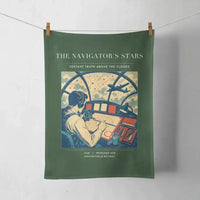 Thumbnail for VINTAGE G4297 - The Navigator's Stars - Designed Towels design on darkgreen