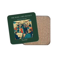 Thumbnail for The Wide Cabin Mockup - Designed Coasters design on dark green 1-piece