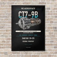 Thumbnail for CT7-9B vertical canvas print - framed - black background