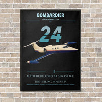 Thumbnail for Bombardier Learjet 24 vertical canvas print - framed - black background