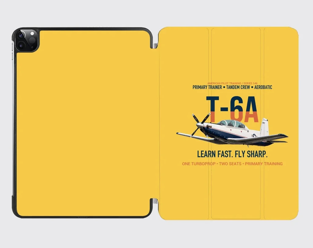 T-6A Texan II Train The Next Generation design on yellow ipad tablet case