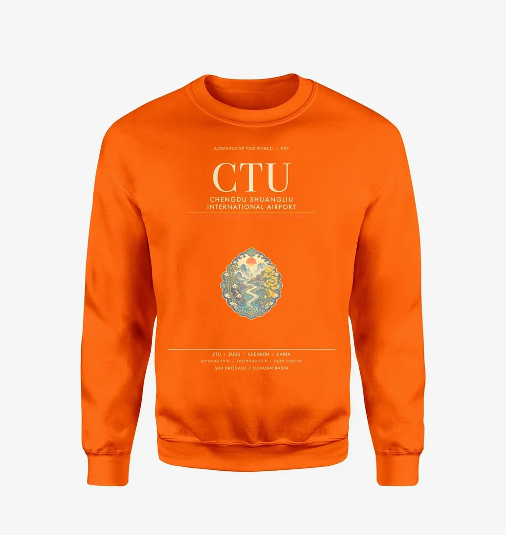 Chengdu Shuangliu International Airport CTU Sweatshirt - Orange