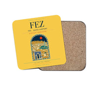Thumbnail for Fes (FEZ) design on yellow 1 piece coaster