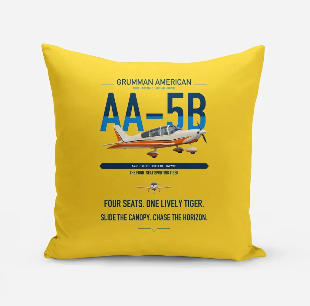 Grumman American AA-5B Tiger design on yellow pillow