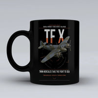 Thumbnail for Bristol Beaufighter TF X design on black ceramic mug, double-side print