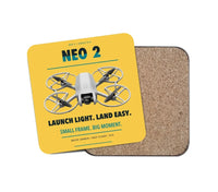 Thumbnail for DJI Neo 2 design on yellow 1 piece coaster
