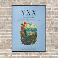 Thumbnail for Abbotsford International Airport YXX vertical canvas print - framed - light blue background