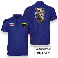 Thumbnail for SIGNAL 668 - Airworthiness Lives In The Last Turn - Double-Side Polo design on blue double side polo with custom name badge