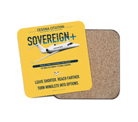 Thumbnail for Cessna Citation Sovereign+ design on yellow 1 piece coaster