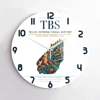 Thumbnail for Tbilisi International Airport (TBS) design on white no frame wall clock
