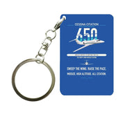 Thumbnail for Cessna Citation 650 - Citation III design on blue designed key chain, double-side print