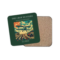 Thumbnail for The Crop Dusters - Designed Coasters design on dark green 1-piece