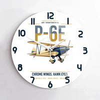 Thumbnail for Curtiss P-6E Hawk design on white no frame wall clock