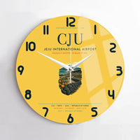 Thumbnail for Jeju International Airport (CJU) design on yellow no frame wall clock