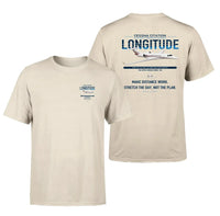 Thumbnail for Cessna Citation Longitude design on beige double-side t-shirt, double-side print