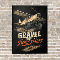 Thumbnail for Gravel Is Where The Story Starts vertical canvas print - framed - black background