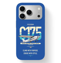 Thumbnail for Cessna 175 Skylark design on blue magsafe iphone case, for iPhone 17 Pro