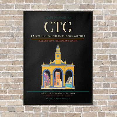 Rafael Nunez International Airport CTG - Canvas Framed - Black