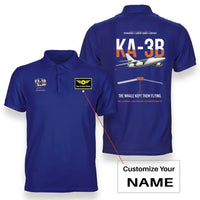 Thumbnail for KA-3B Skywarrior design on blue+name double-side polo t-shirt, double-side print