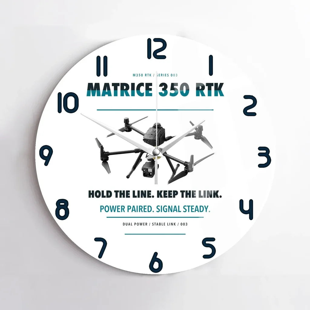DJI Matrice 350 RTK design on white no frame wall clock
