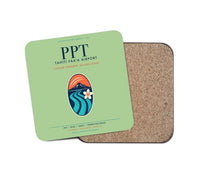 Thumbnail for Tahiti Faa'a Airport (PPT) design on light green 1 piece coaster