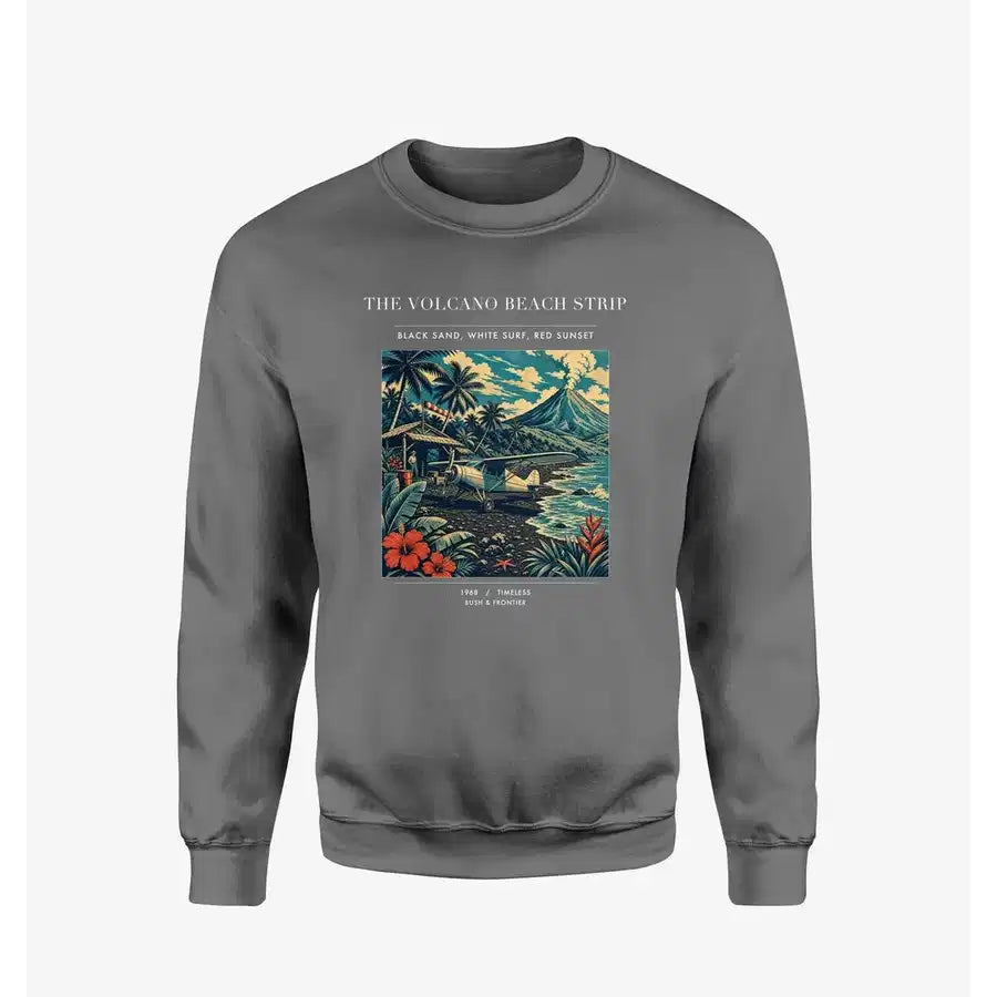VINTAGE G4405 - The Volcano Beach Strip - Designed Sweatshirts design on gray