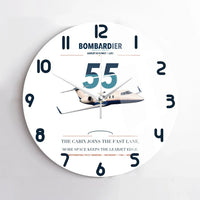 Thumbnail for Bombardier Learjet 55 design on white no frame wall clock