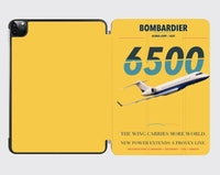 Thumbnail for Bombardier Global 6500 design on yellow ipad tablet case