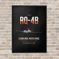 Thumbnail for RQ-4B Global Hawk vertical canvas print - framed - black background