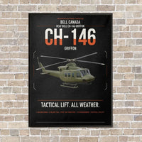 Thumbnail for Bell Canada CH-146 Griffon vertical canvas print - framed - black background